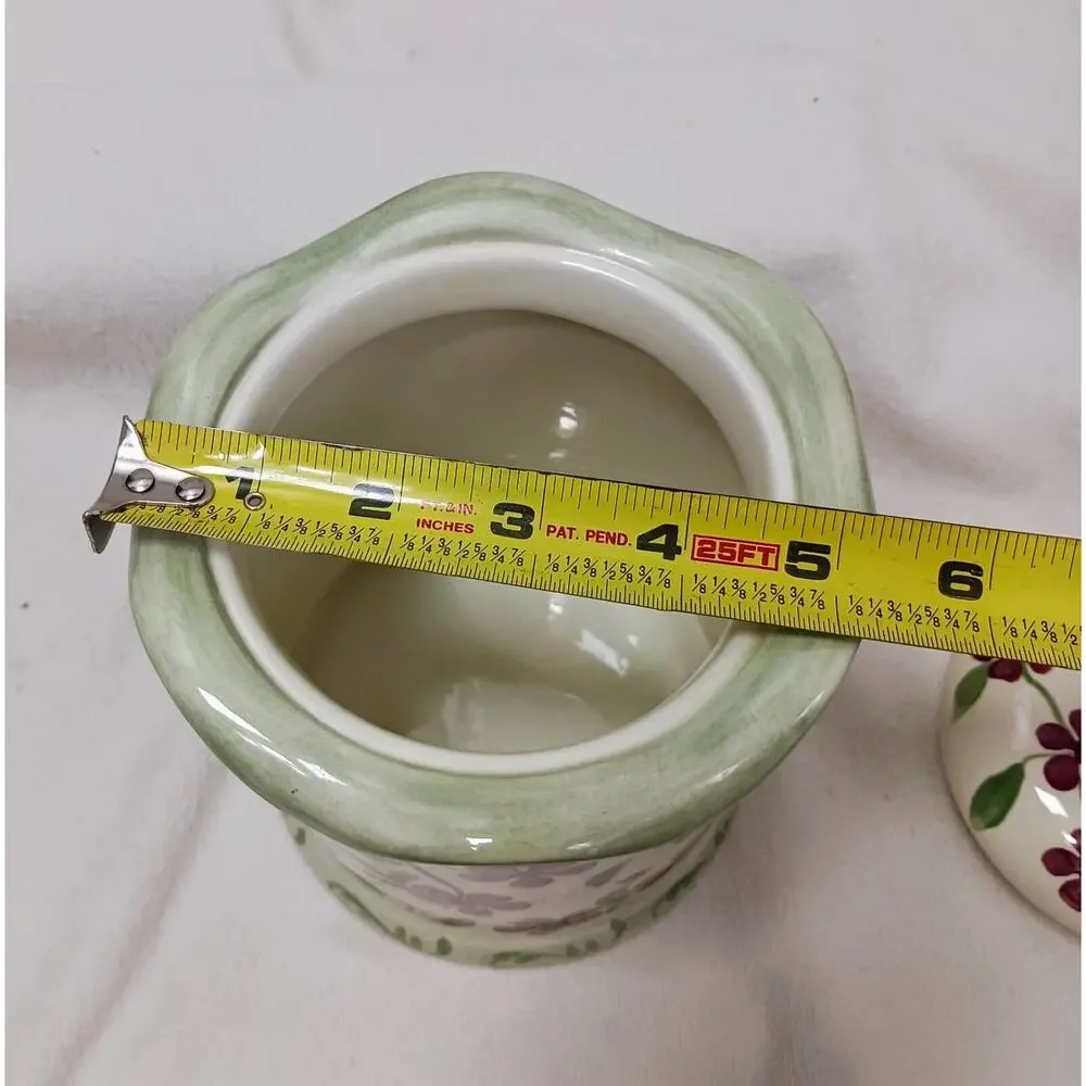 Butterfly Berries Ceramic Canister 7.5